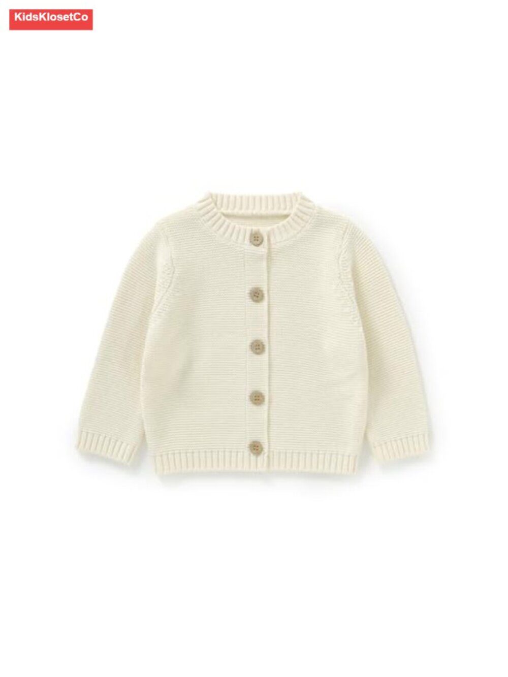 Organic Cotton Baby Cardigan, Solid Color Simple Sweater for Boys and Girls